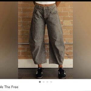 Free People We The Free Good Luck Barrel Jeans in gray NWT